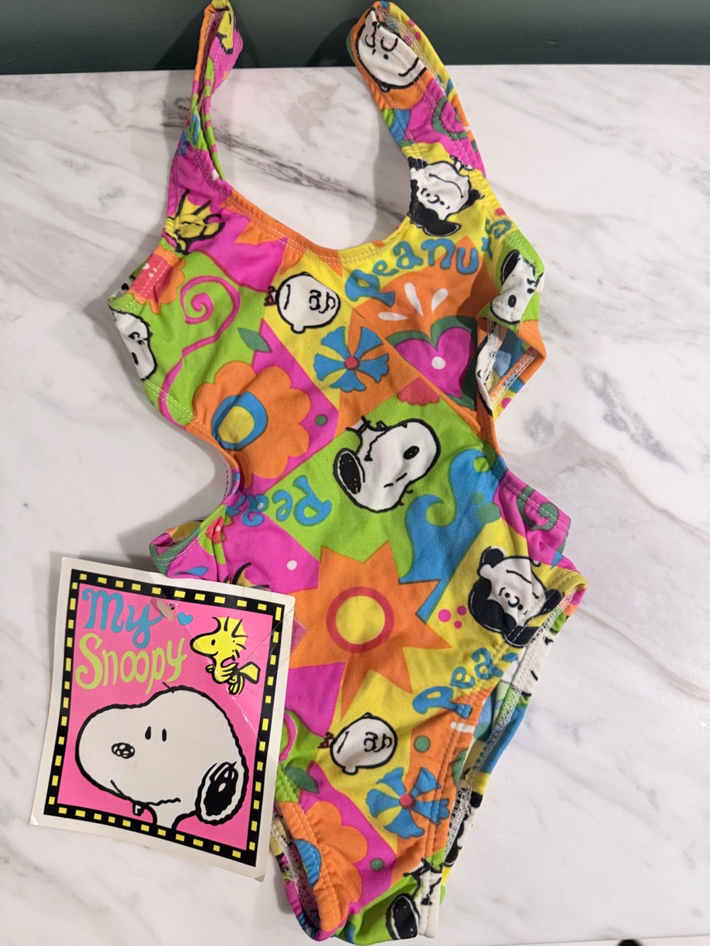 Vintage Snoopy peanuts swimsuit girls 24M
